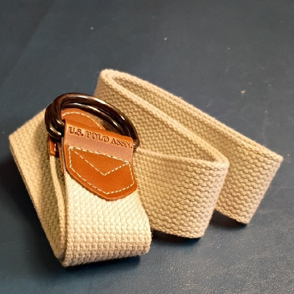 U.S. Polo Assn. Tan Canvas Belt